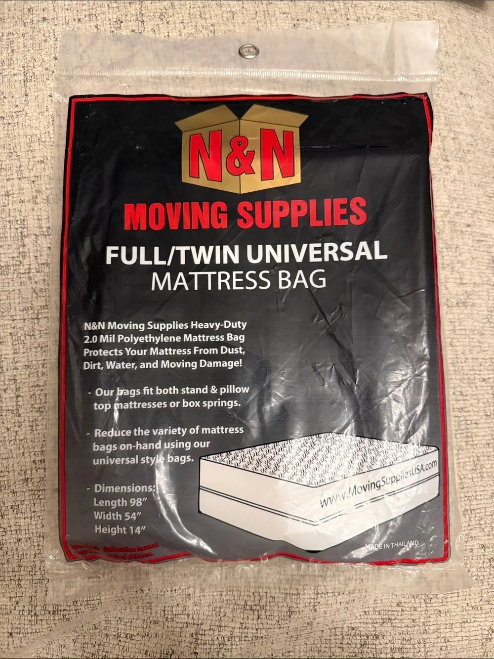 N&N Full/Twin Universal Mattress Bag - CLEAR